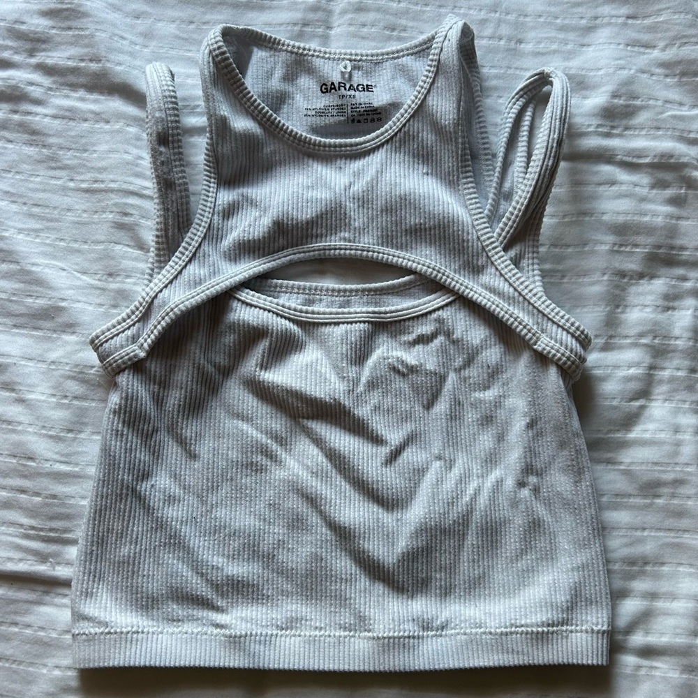 White high neck going out tank top